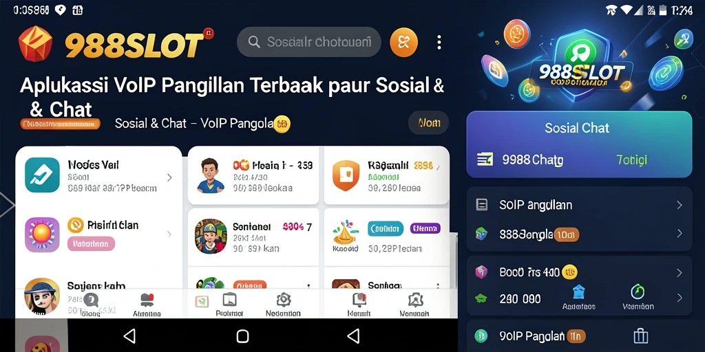 Antarmuka aplikasi 988SLOT untuk panggilan VoIP yang mudah digunakan.