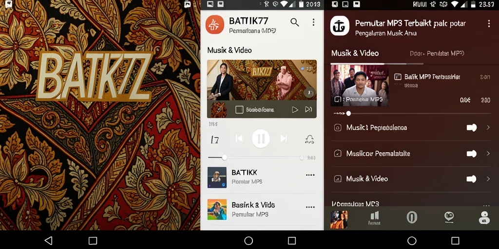 Antarmuka bersih dan intuitif dari BATIK77 untuk Pemutar MP3.