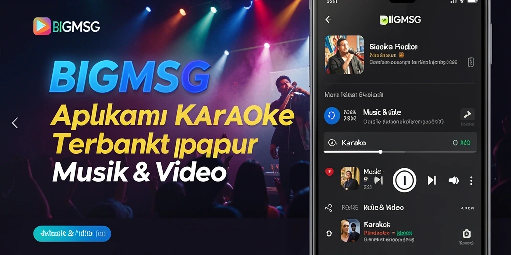 Tampilan antarmuka aplikasi BIGMSG untuk Karaoke yang interaktif.