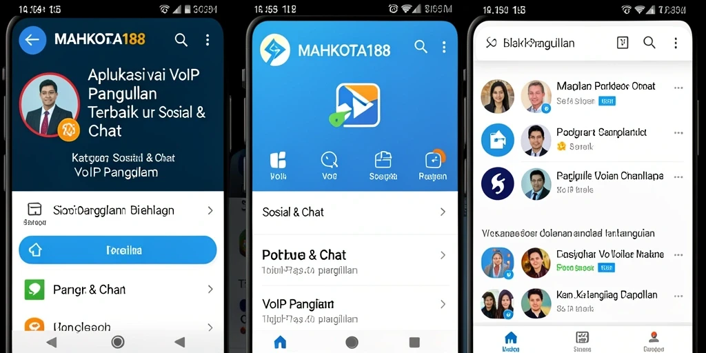 Antarmuka aplikasi MAHKOTA188 yang user-friendly untuk VoIP Panggilan.