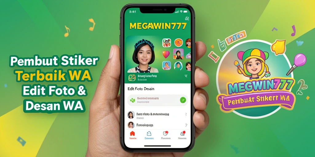Antarmuka MEGAWIN777 yang memudahkan pengguna membuat stiker WA.