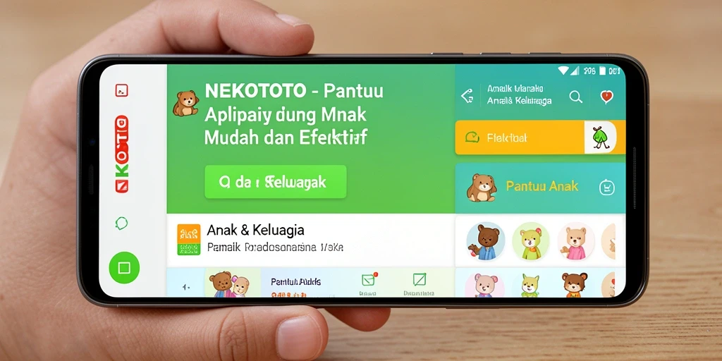 Screenshot aplikasi NEKOTOTO menampilkan fitur pelacakan lokasi anak yang intuitif.