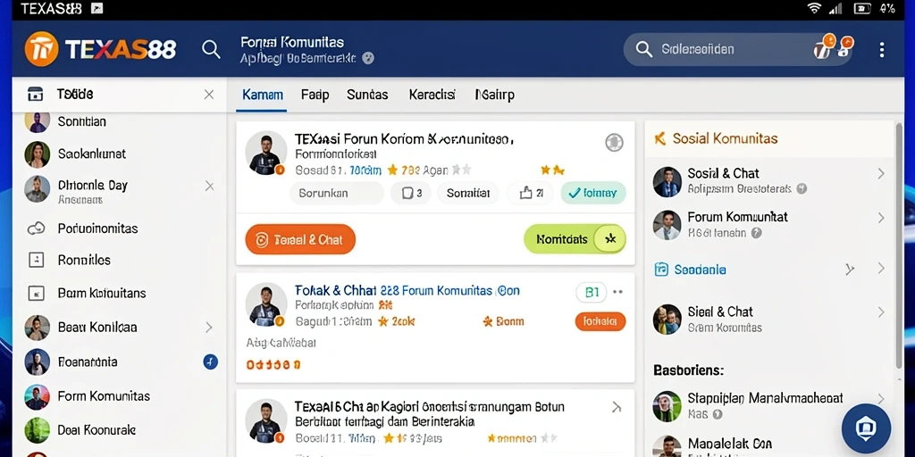 Tampilan antarmuka TEXAS88 yang menarik untuk forum komunitas.